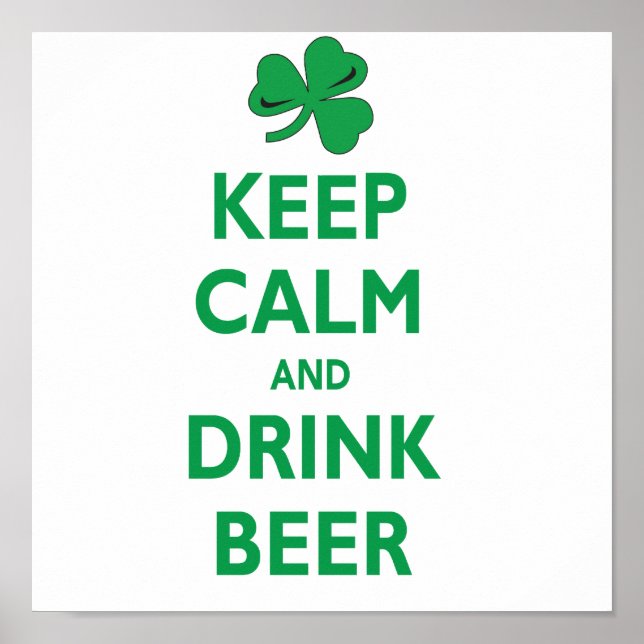 Póster Mantener la calma y beber cerveza (Frente)