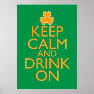 Póster Mantener la calma y beber en el Poster irlandés