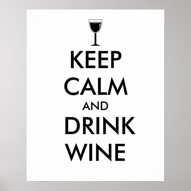 Póster Mantener la calma y beber Personalizado de los ama (Frente)