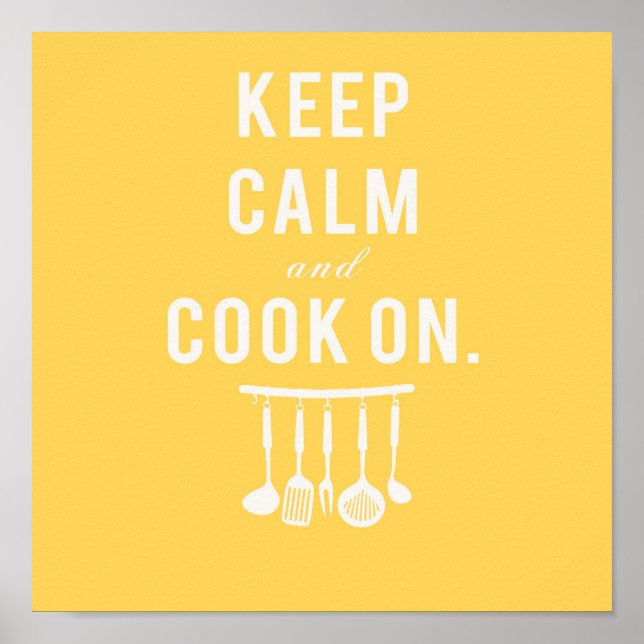Póster Mantener la calma y cocinar sobre el Poster (Frente)