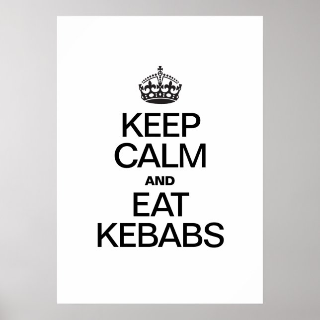 PÓSTER MANTENER LA CALMA Y COMER KEBABS (Frente)