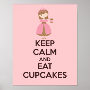 Póster Mantener la calma y comer pasteles Poster Imprimir