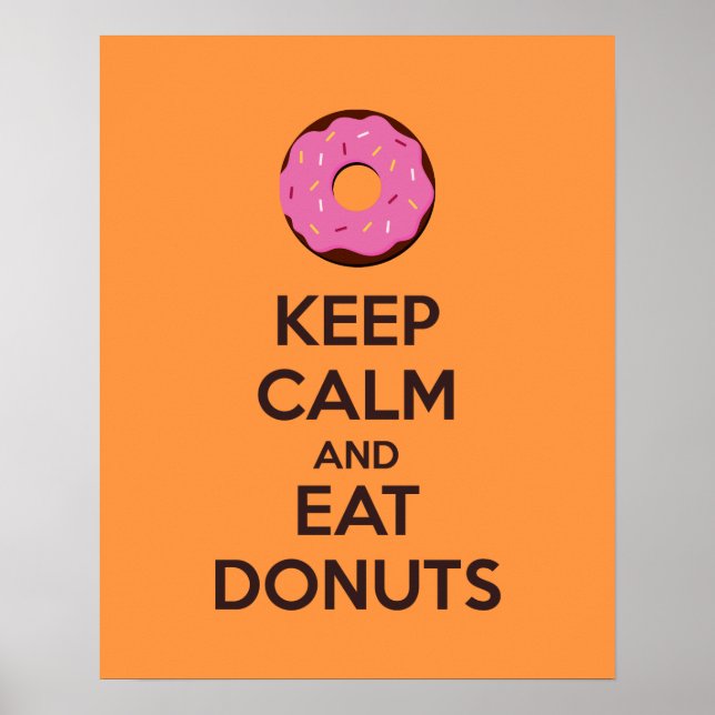 Póster Mantener la calma y comer Poster de Donuts (Frente)
