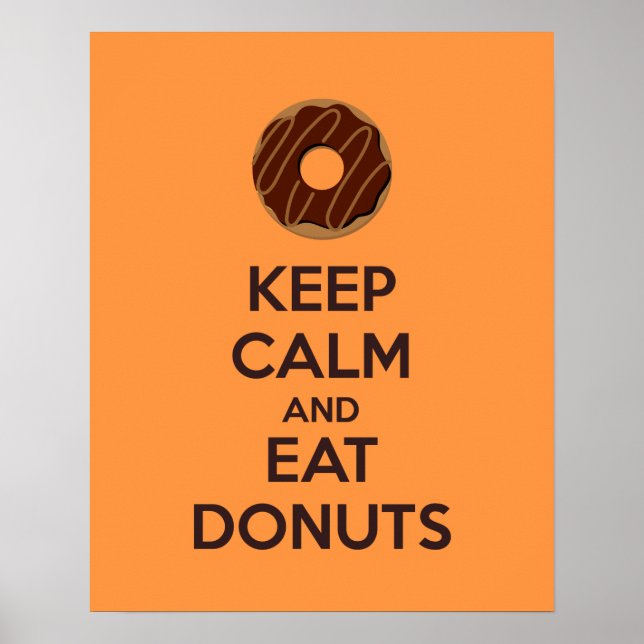 Póster Mantener la calma y comer Poster de Donuts (Frente)