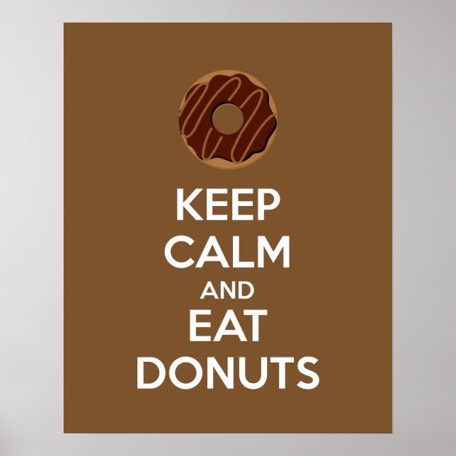Póster Mantener la calma y comer Poster de Donuts (Frente)