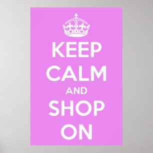 Póster Mantener la calma y comprar en Poster rosa