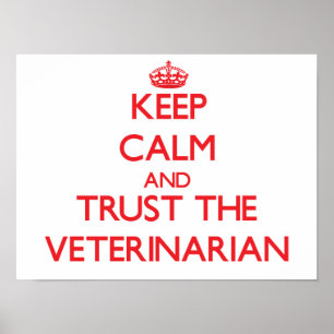 Póster Mantener la calma y confiar en el veterinario