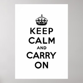 Póster mantener la calma y continuar