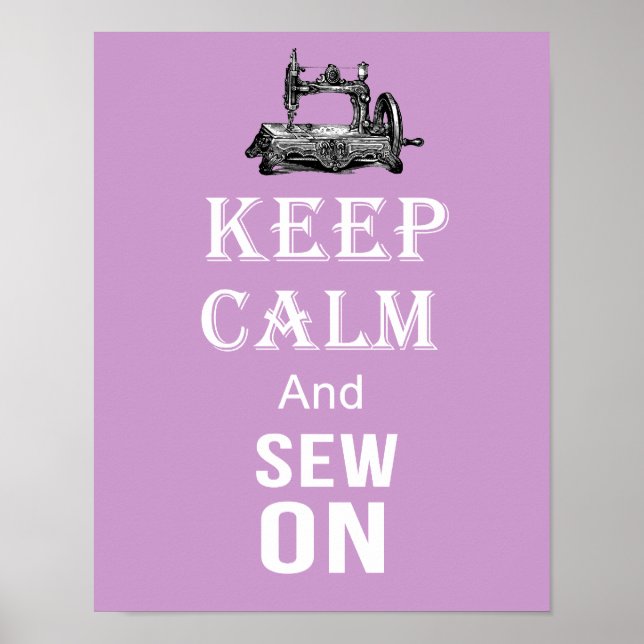 Póster Mantener la calma y coser sobre el poster (Frente)