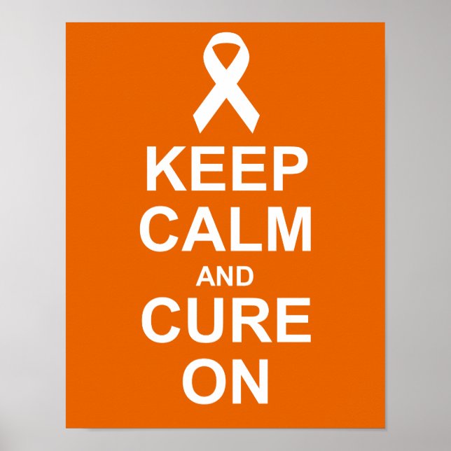 Póster Mantener la calma y curar al Poster del cáncer de  (Frente)