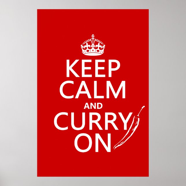 Póster Mantener la calma y el curry encendidos (Frente)