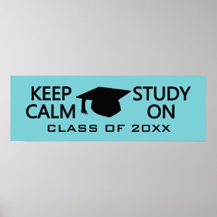 Póster Mantener La Calma Y El Estudio En poster De Color 