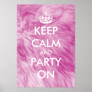 Póster Mantener la calma y el fiesta sobre el poster   fo