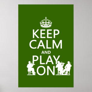 Póster Mantener la calma y el juego encendidos (instrumen
