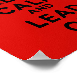 Póster Mantener la calma y el plomo en el Poster