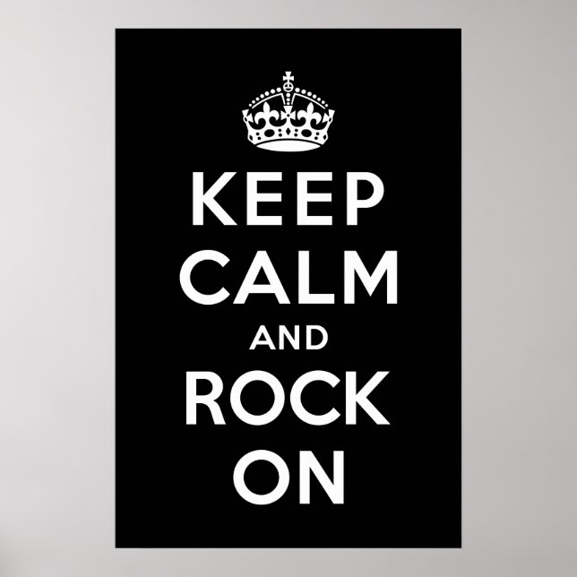 Póster Mantener la calma y el rock en marcha (Frente)
