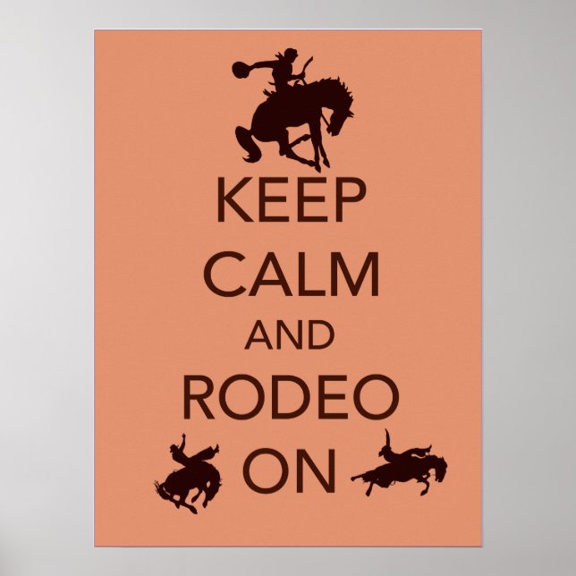 Póster Mantener la calma y el rodeo sobre el poster vaque (Frente)