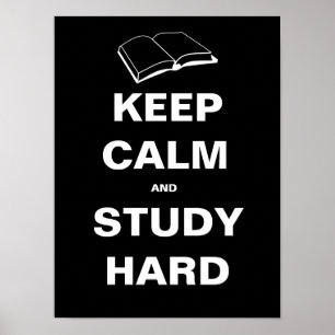 Póster Mantener La Calma Y Estudiar Duramente