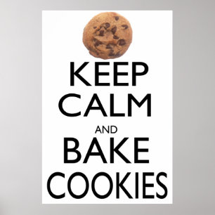 Póster Mantener la calma y hacer cookies