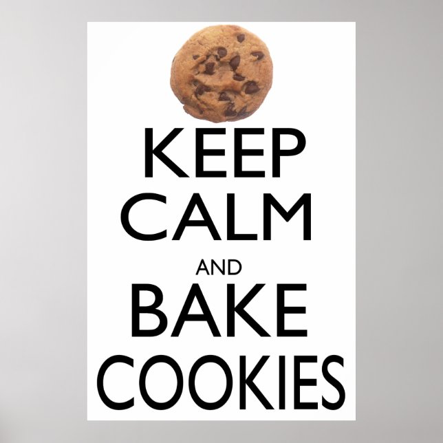 Póster Mantener la calma y hacer cookies (Frente)