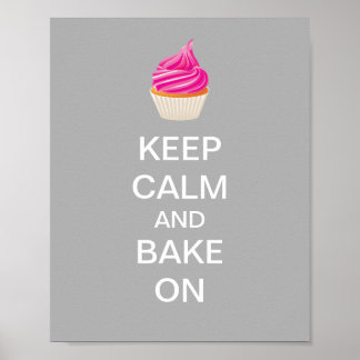 Póster Mantener la calma y hornear en el Poster