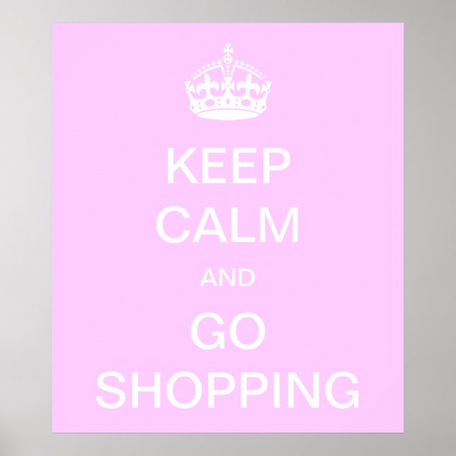 Póster Mantener la calma y ir de compras (Frente)