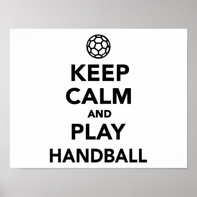 Póster Mantener la calma y jugar al balonmano (Frente)