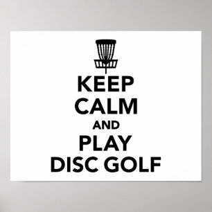 Póster Mantener la calma y jugar al golf en disco