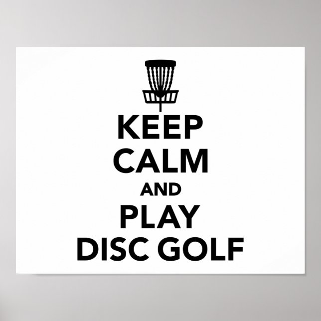 Póster Mantener la calma y jugar al golf en disco (Frente)