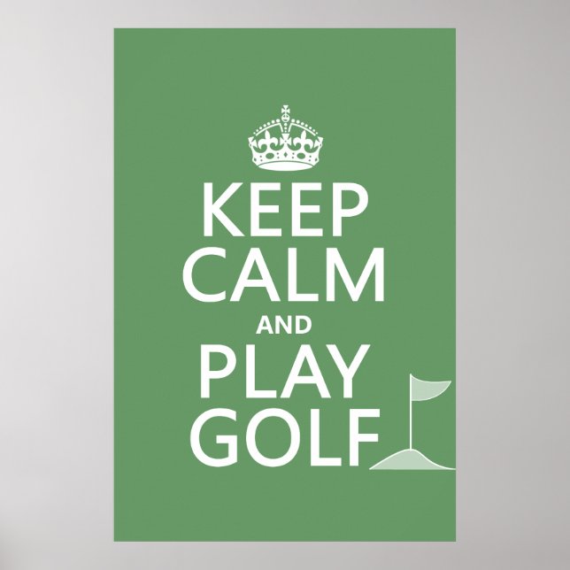 Póster Mantener la calma y jugar al golf - todos los colo (Frente)