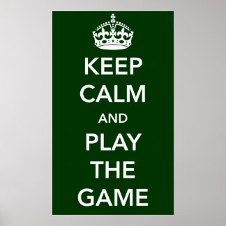 Póster Mantener la calma y jugar al Poster del juego