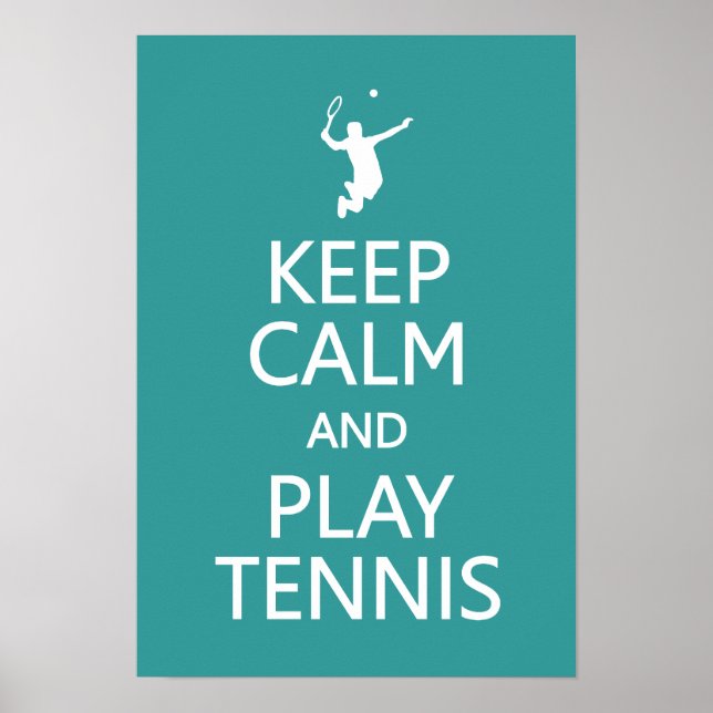 Póster Mantener la calma y jugar Tenis personalizado post (Frente)