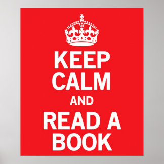 Póster Mantener la calma y leer un libro