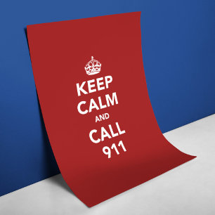 Póster Mantener la calma y llamar al 911