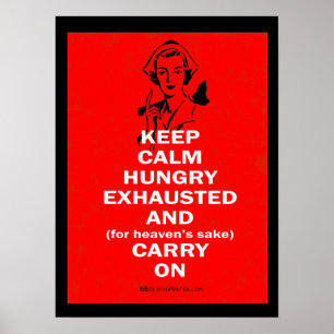 Póster Mantener la calma y llevar al Poster de enfermeras