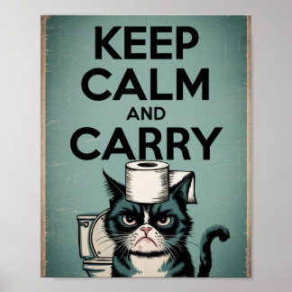 Póster mantener la calma y llevar poster