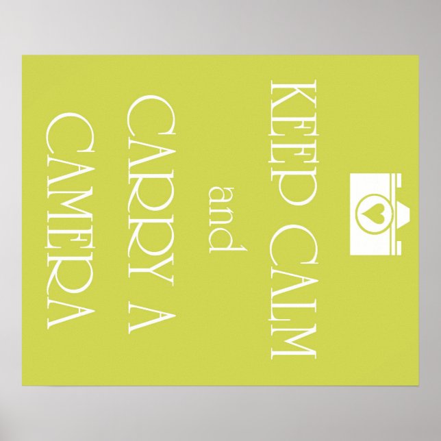 Póster Mantener la calma y llevar una cámara (Frente)