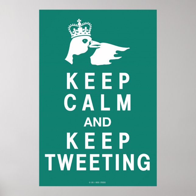 Póster Mantener la calma y mantener al Poster de Twitter (Frente)