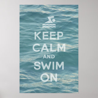 Póster Mantener La Calma Y Nadar Con El Poster