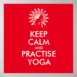 Póster Mantener la calma y practicar yoga