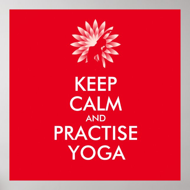 Póster Mantener la calma y practicar yoga (Frente)