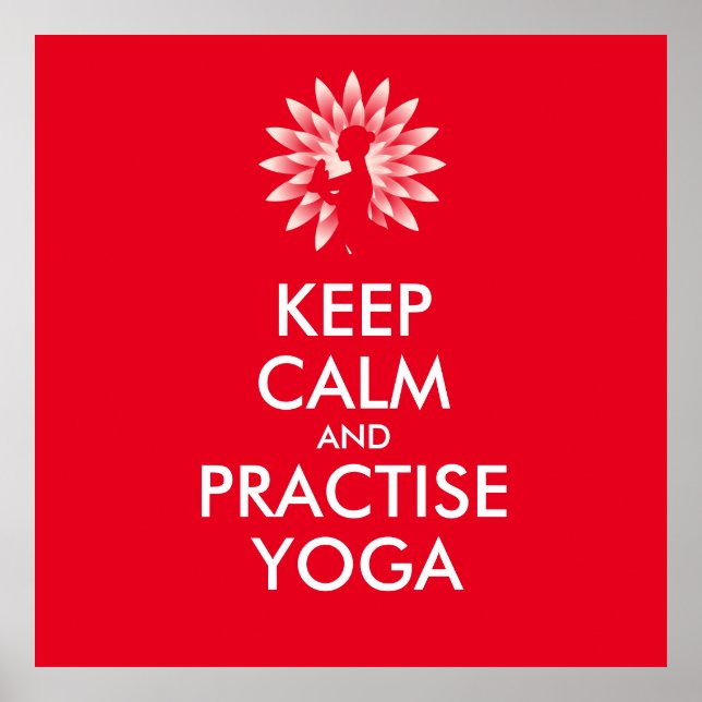 Póster Mantener la calma y practicar yoga (Frente)