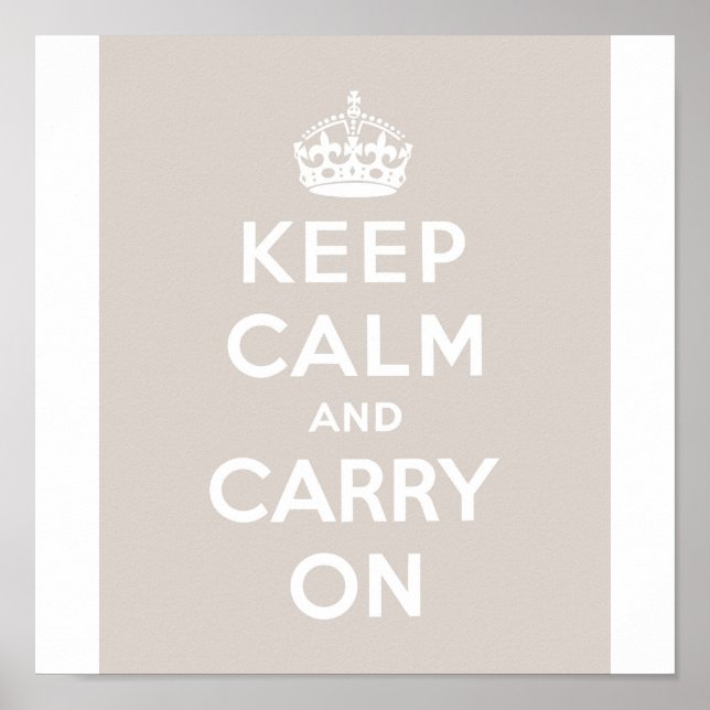 Póster Mantener La Calma Y Seguir Con Taupe (Frente)