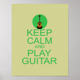 Póster Mantener la calma y tocar la guitarra (acústica)