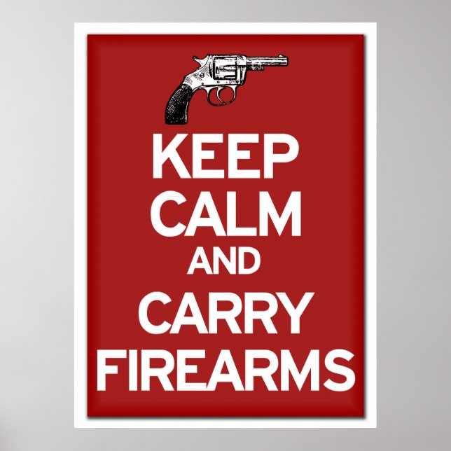 Póster Mantener la calma y transportar poster de armas de (Frente)