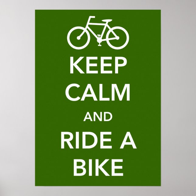 Póster Mantener la calma y viajar en bicicleta como Poste (Frente)