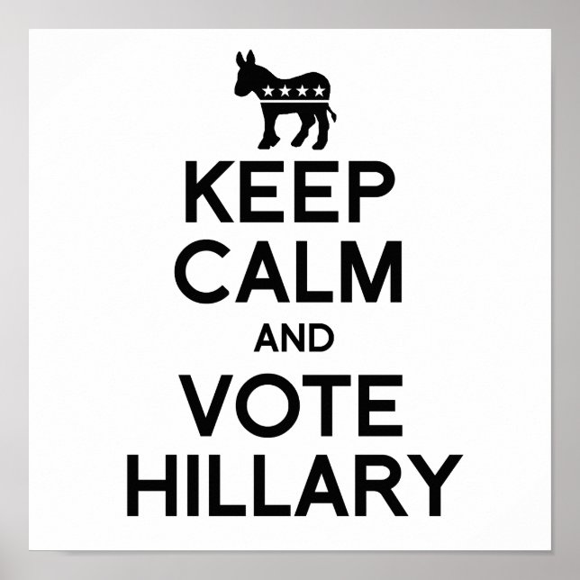 Póster MANTENER LA CALMA Y VOTAR A HILLARY.png (Frente)