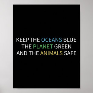 Póster Mantener La Protección Ambiental Azul De Los Océan