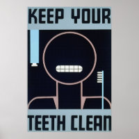 Mantener los dientes limpios Poster