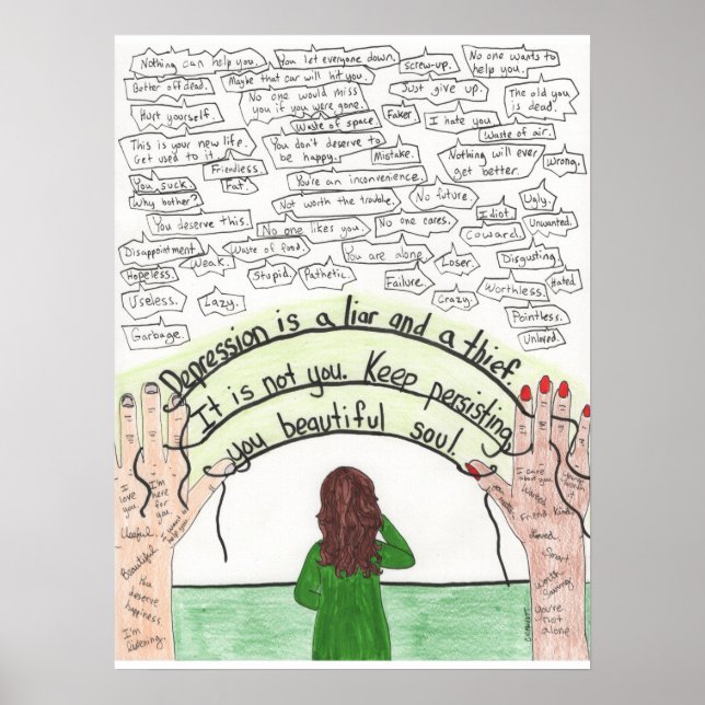 Póster Mantener persistente (depresión) 18x24 (Frente)